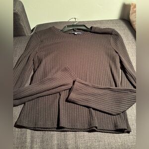 Black ribbed long sleeve